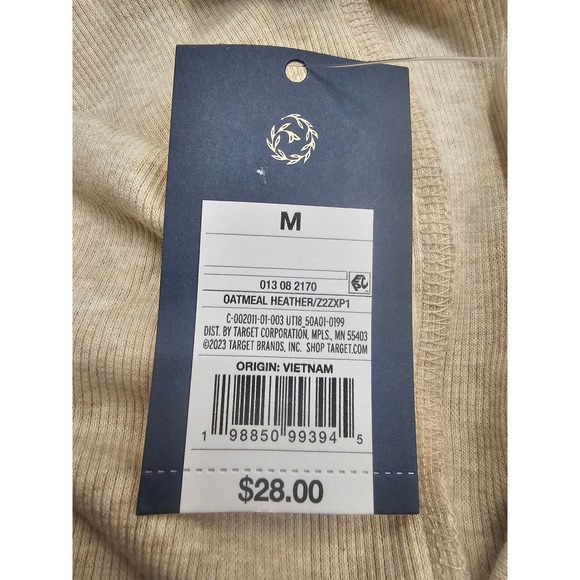 Universal Thread Womens Oatmeal Heather Rib Knit Button Front Midi Dress Size M - Picture 3 of 7